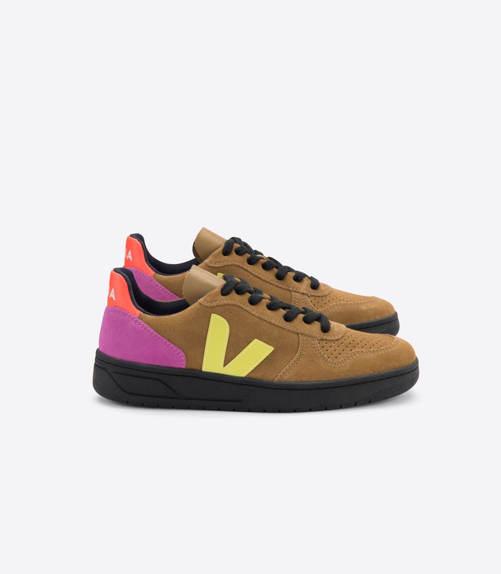 Tenis Veja Hombre - V-10 Bastille Suede Tent - Marrom - 857YMQJKD